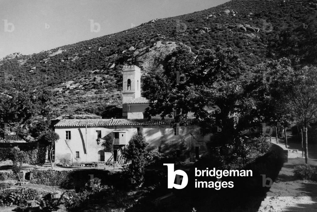 View of the monastery of Madonna del Monte above Marciana in the Elba island
