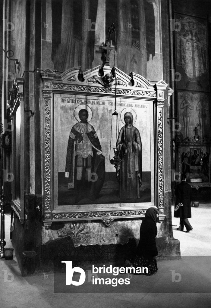 An icon at the Trinity Lavra of Saint Sergius in Zagorsk, Sergiev Posad, Federazione Russa