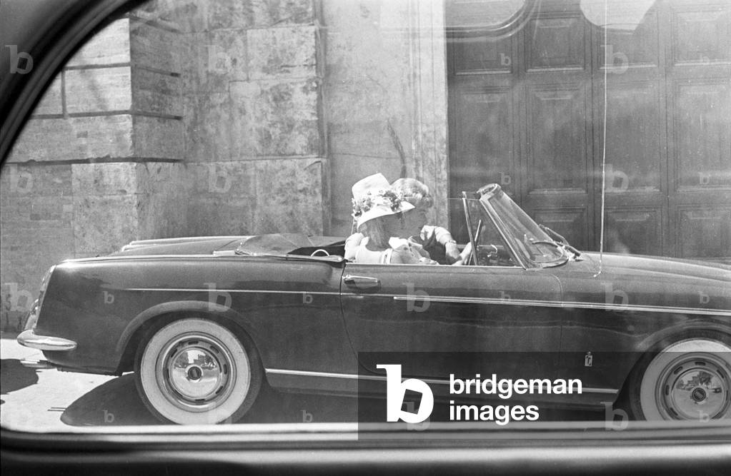 Brigitte Bardot in Piediluco, Italy, 1965 (b/w photo)