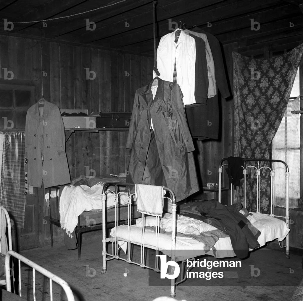 Clothes hanging in a dormitory