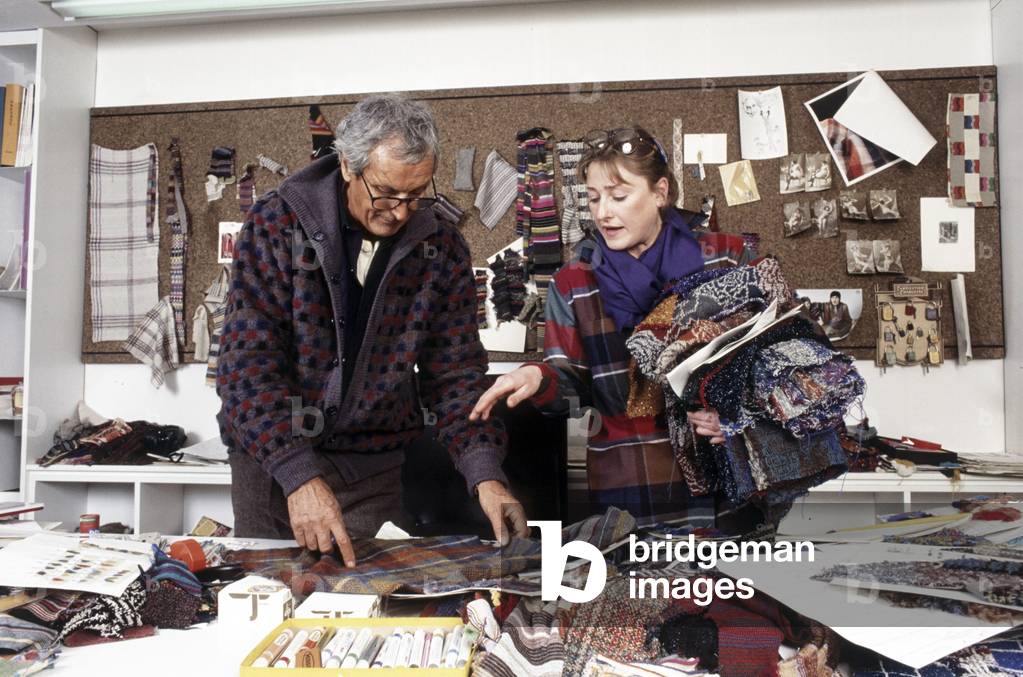 Ottavio Missoni with a collaborator
