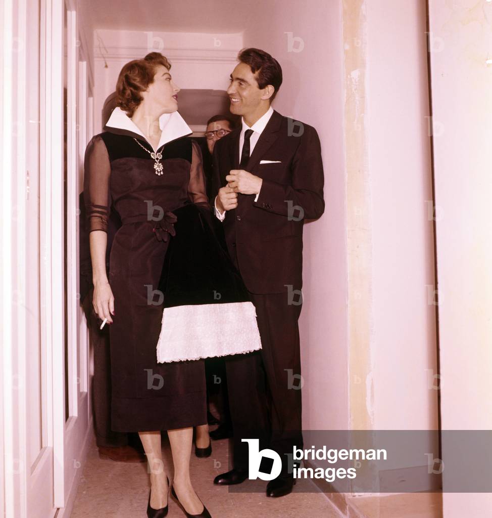 Walter Chiari, Italian actor, comician and TV host with the Hollywood star Ava Gardner, Italy, 1950 (photo)