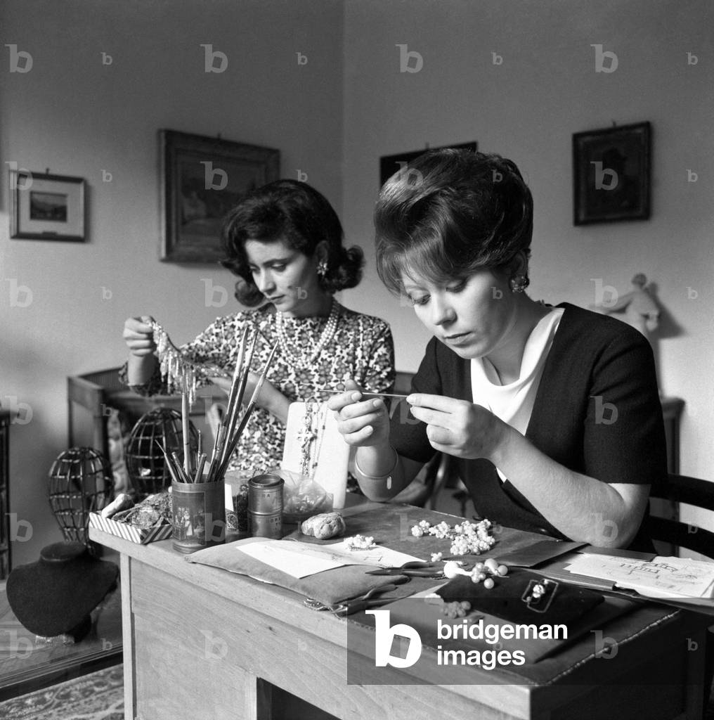 Two women making a jewel, Italy
