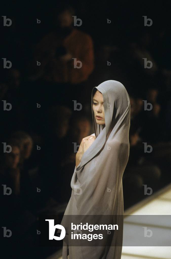A creation by Armani during a fashion show, Milan, Italy