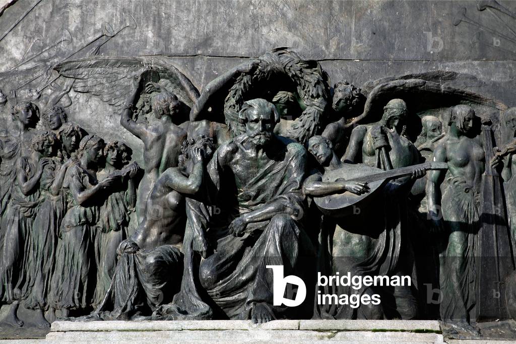 Detail of the Monument to Giuseppe Verdi, by Cusani Lamberto and Ximenes Ettore, Parma, Emilia Romagna, Italy (photo)