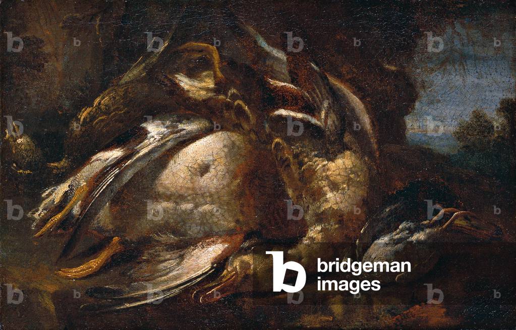 Still Life with Game (Natura morta con selvaggina), Workshop of Angiolo Maria Crivelli also known as Crivellone, 1700 - 1725, 18th Century, oil on canvas