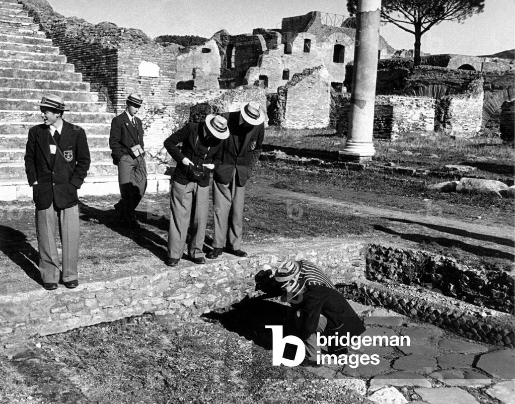Canadian students visit the ruins of Ostia Antica, Rome, Italy