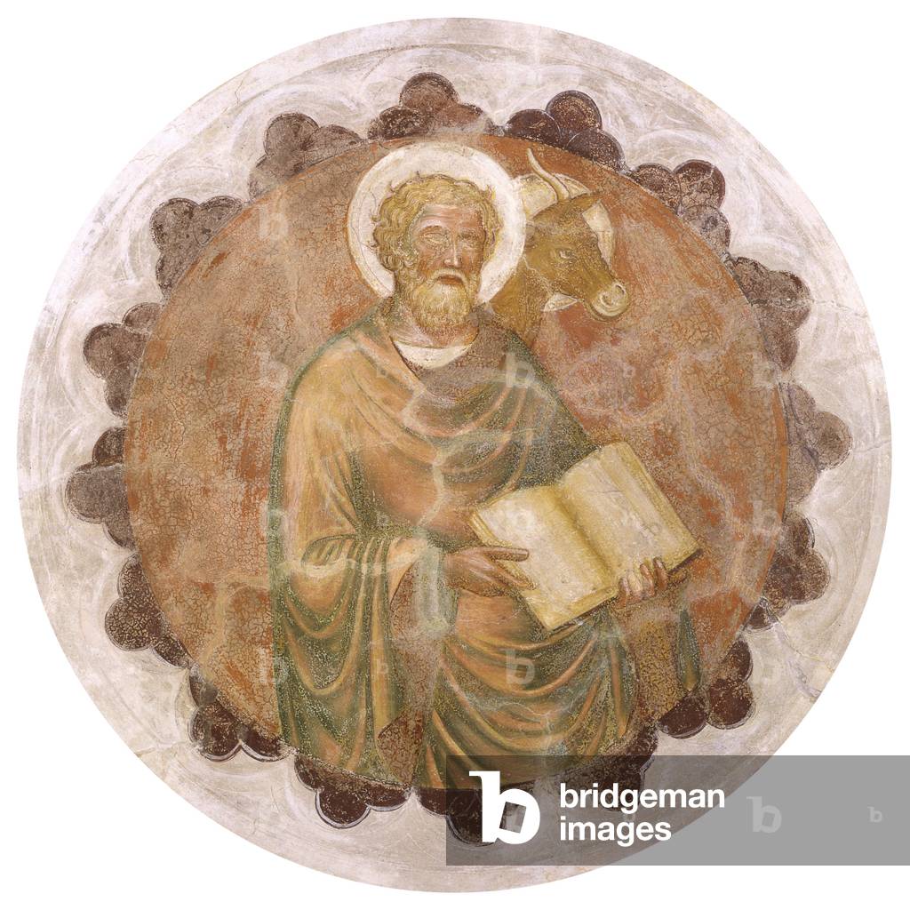 Saint Luke, by Master from Velo d'Astico, Battista da Vicenza, 1400 - 1438, 15th Century, fresco