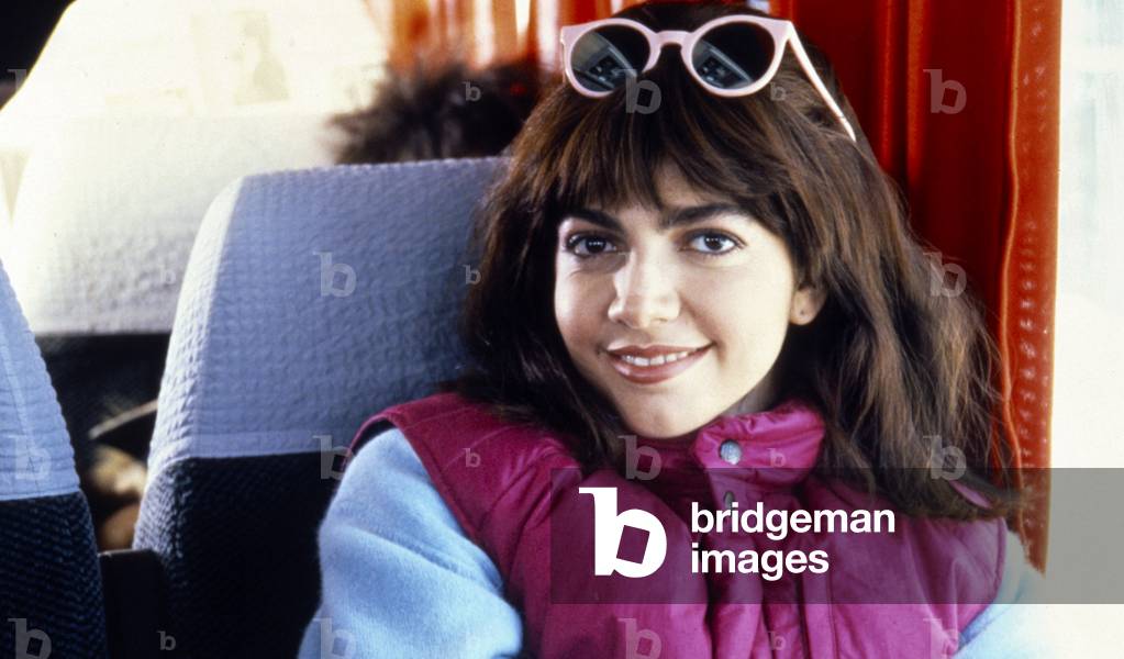 Cristina D'Avena on board a bus, Cologno Monzese, Italy