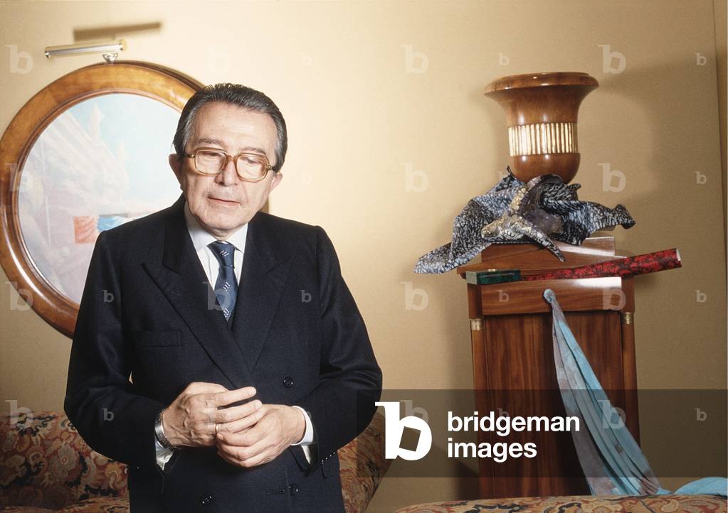 Giulio Andreotti in his studio, Italy