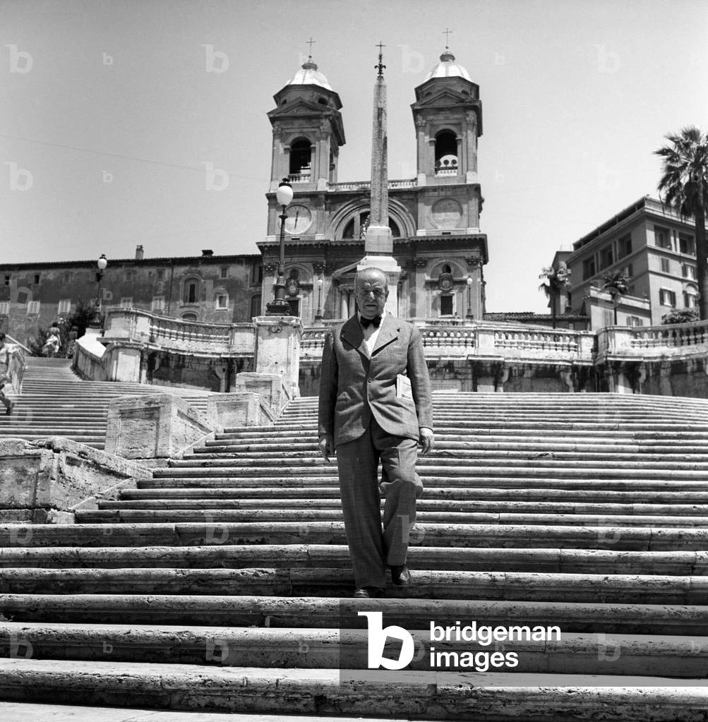 Aldo Palazzeschi on the Spanish Steps next to Trinità dei Monti