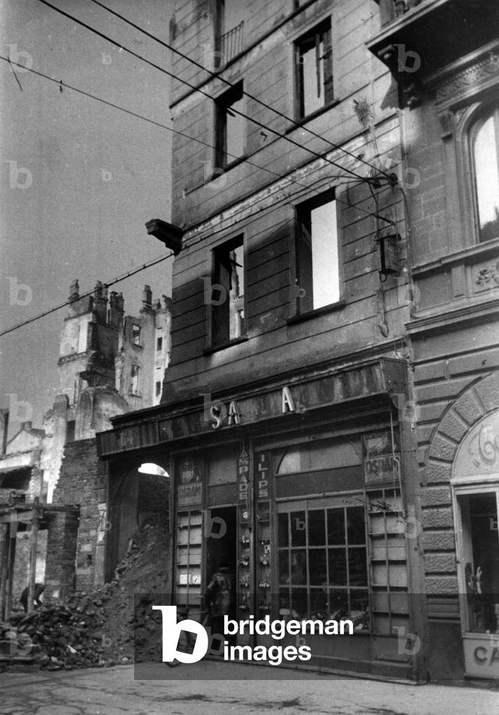 Shop among blasted building