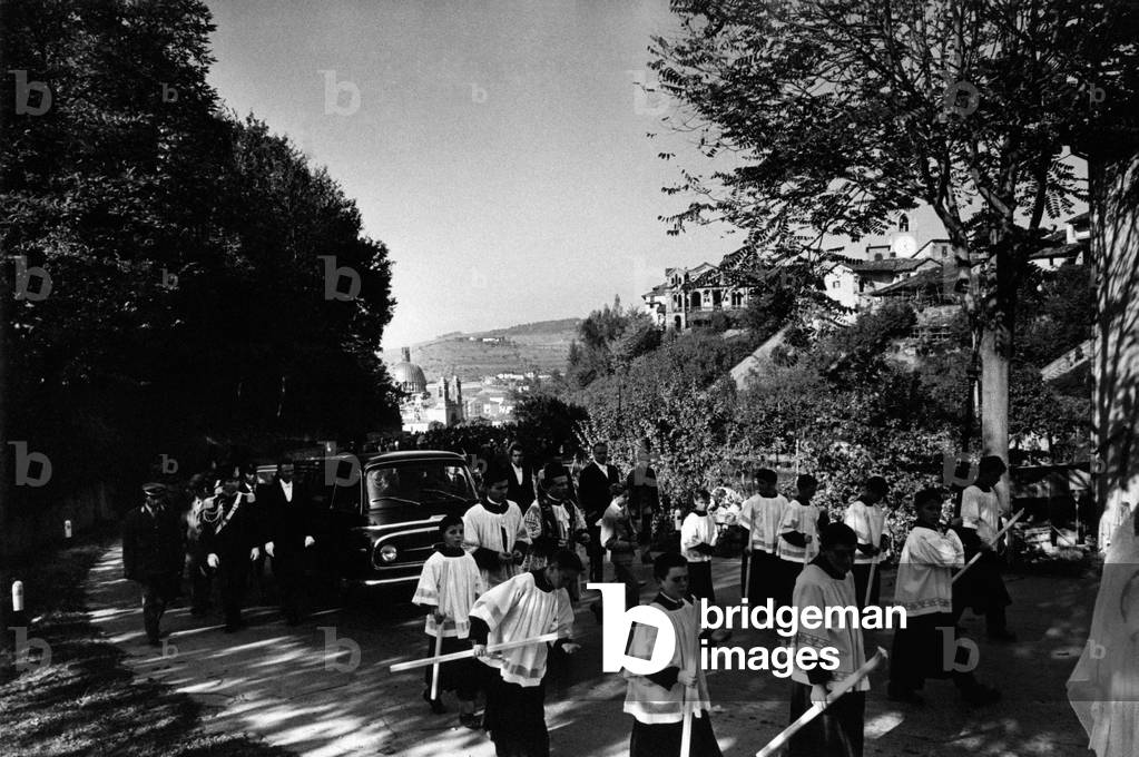 Funeral procession for Luigi Einaudi, Dogliani, Italy