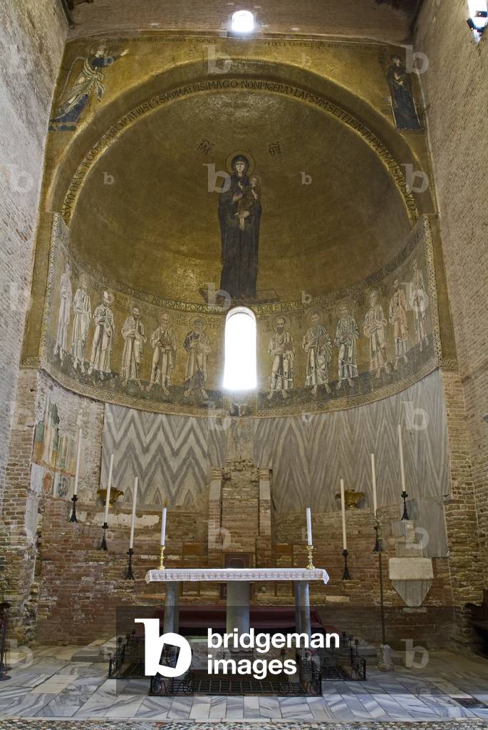 The apse of the cathedral of Santa Maria Assunta with the Virgin Hodegetria and the Child Jesus, Santa Maria Assunta,  Torcello, Venice, Italy (photo)