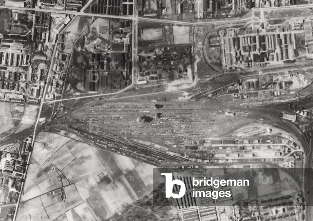 Train station bombed, Budapest, Hungary, 1944
