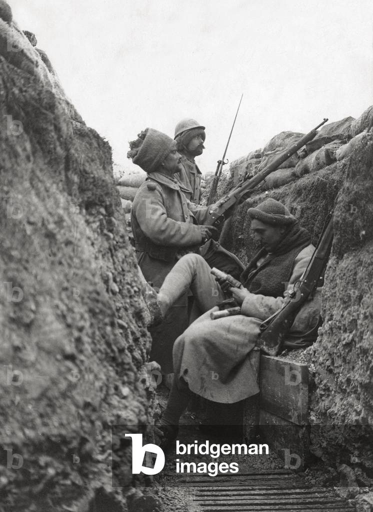 Soldiers in a trench, Laas (Loiret), France, 1910