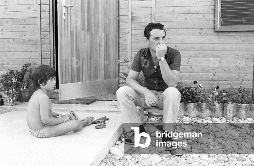 Survivors of the Friuli earthquake, 1977 (b/w photo)