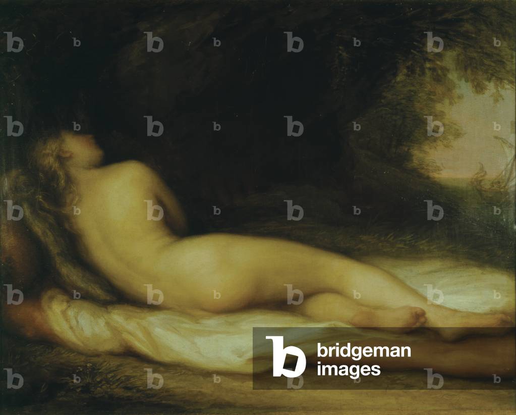 Abandoned Arianna (Arianna abbandonata), by Giovanni Carnovali also known as Piccio, 1843 - 1845, 19th Century, oil on canvas, 48,5 x 38,5 cm