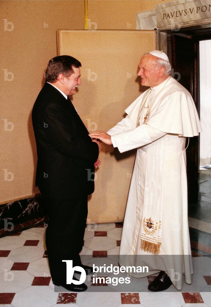 Pope John Paul II and Lech Walesa, Vatican City, Vatican City State
