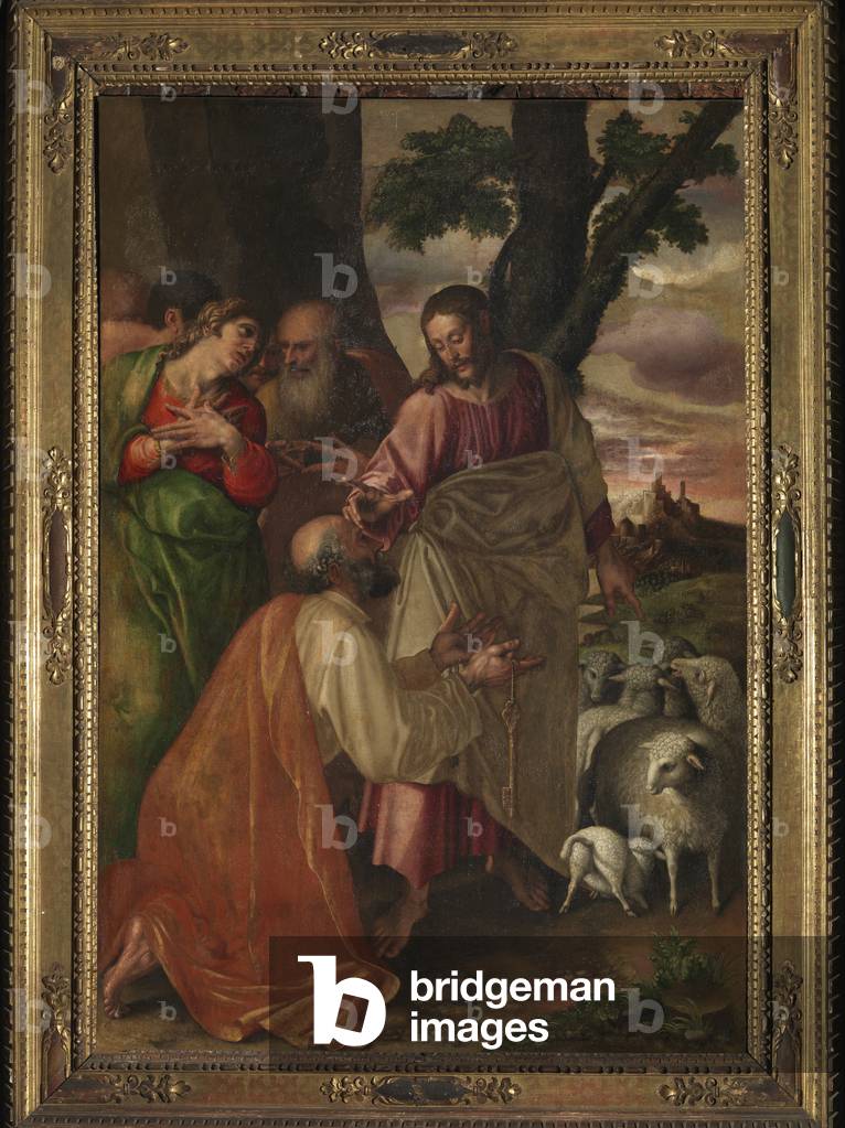 Christ Giving the Keys to St. Peter (oil on canvas)