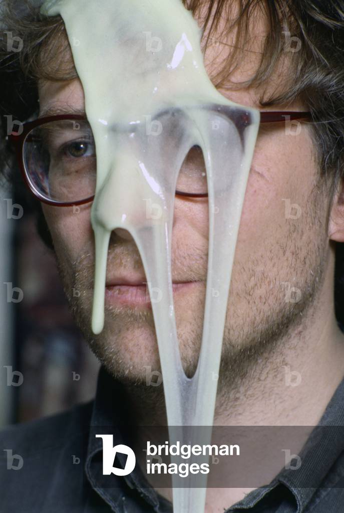 Enrico Ghezzi with a blob on his face, Italy