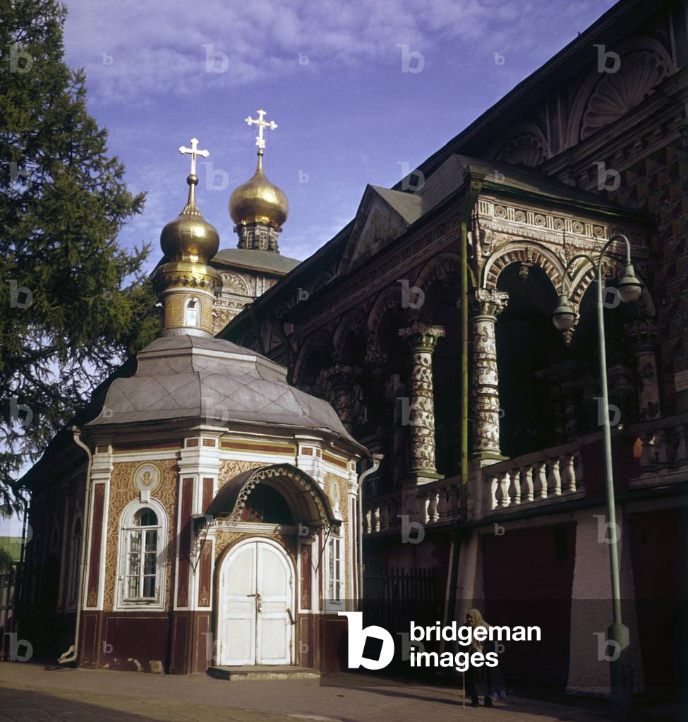 The Church of St. Micah with the nearby huge Refectory Church of St. Sergius of Zagorsk, 1964 (photo)