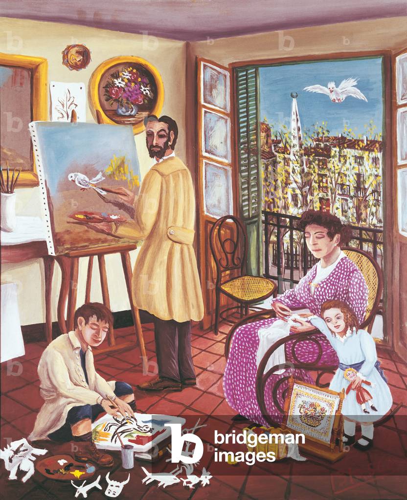 The House of the Plaza de la Merced in Malaga (oil on canvas)