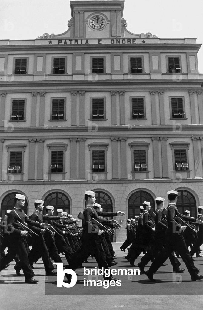 Livorno Italian Naval Academy Cadets parading, Livorno, Italy