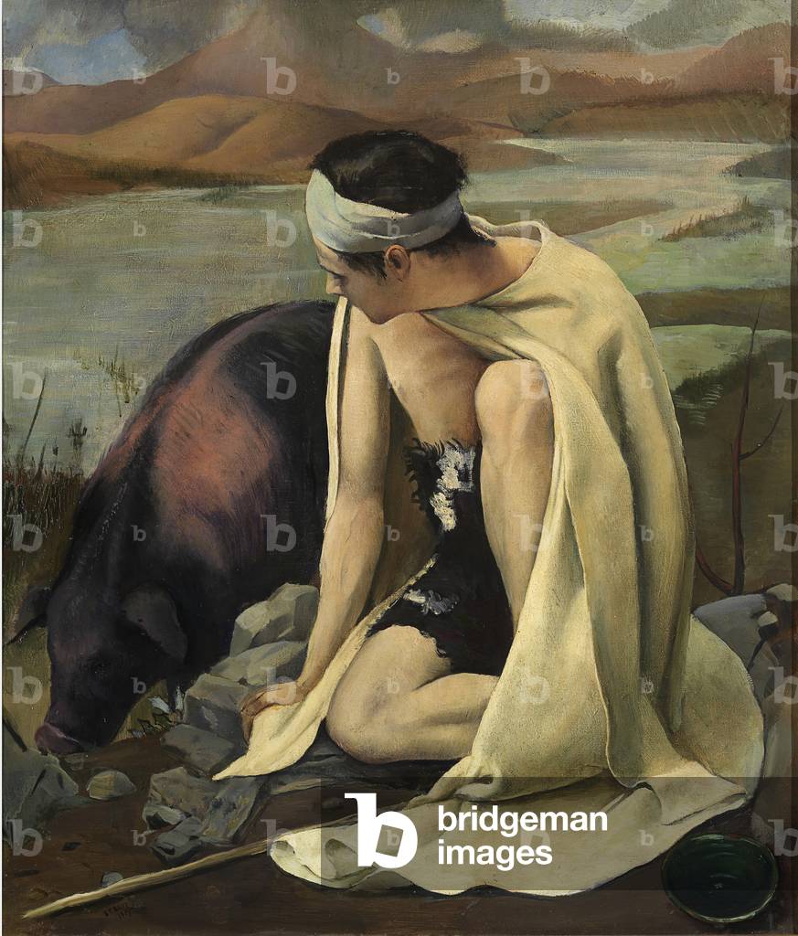 The Prodigal Son (Il figliol prodigo), by Baccio Maria Bacci, 1925, 20th Century, oil on canvas, 70,5 x 60 cm