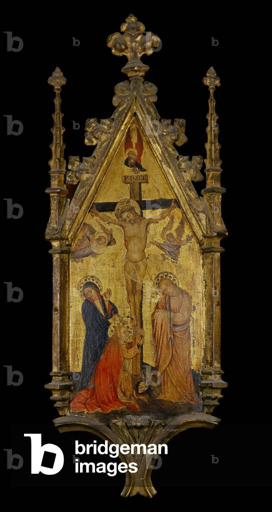 Crucifixion (Crocifissione), by Anovelo da Imbonate, 1382, 14th Century, tempera on board with gold background