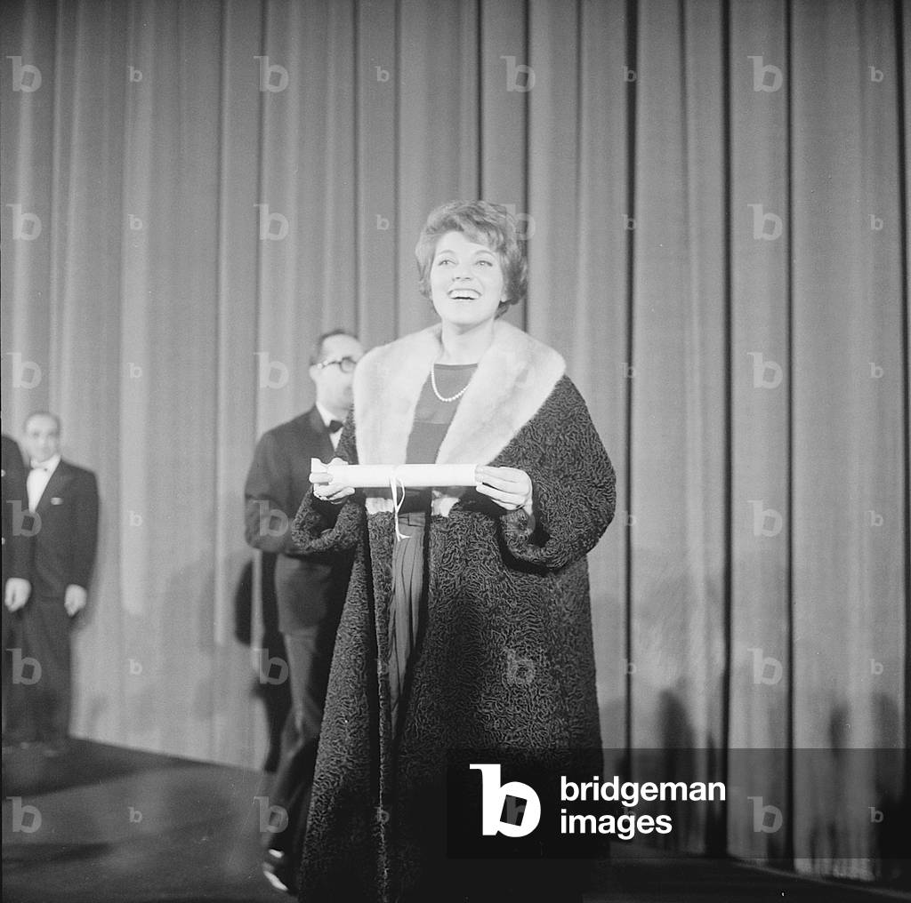 Silver Ribbons award ceremony, Italy, 1961 (b/w photo)