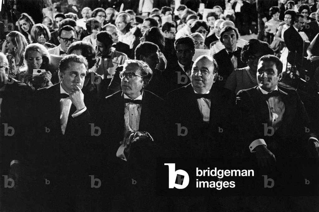 Carlo Castellaneta, Arrigo Benedetti, Pier Maria Pasinetti and Luigi Compagnone at Premio Campiello, Venice, Italy