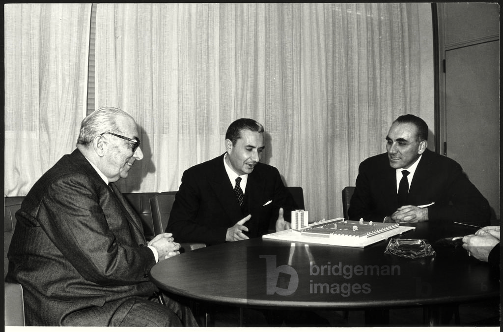 Aldo Moro with Arnoldo and Giorgio Mondadori