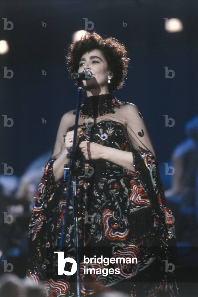 Mia Martini singing at the 40th Sanremo Music Festival