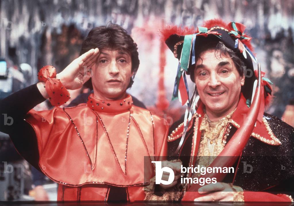 Tony Renis and Gianni Cajafa in the TV show Stryx, Italy