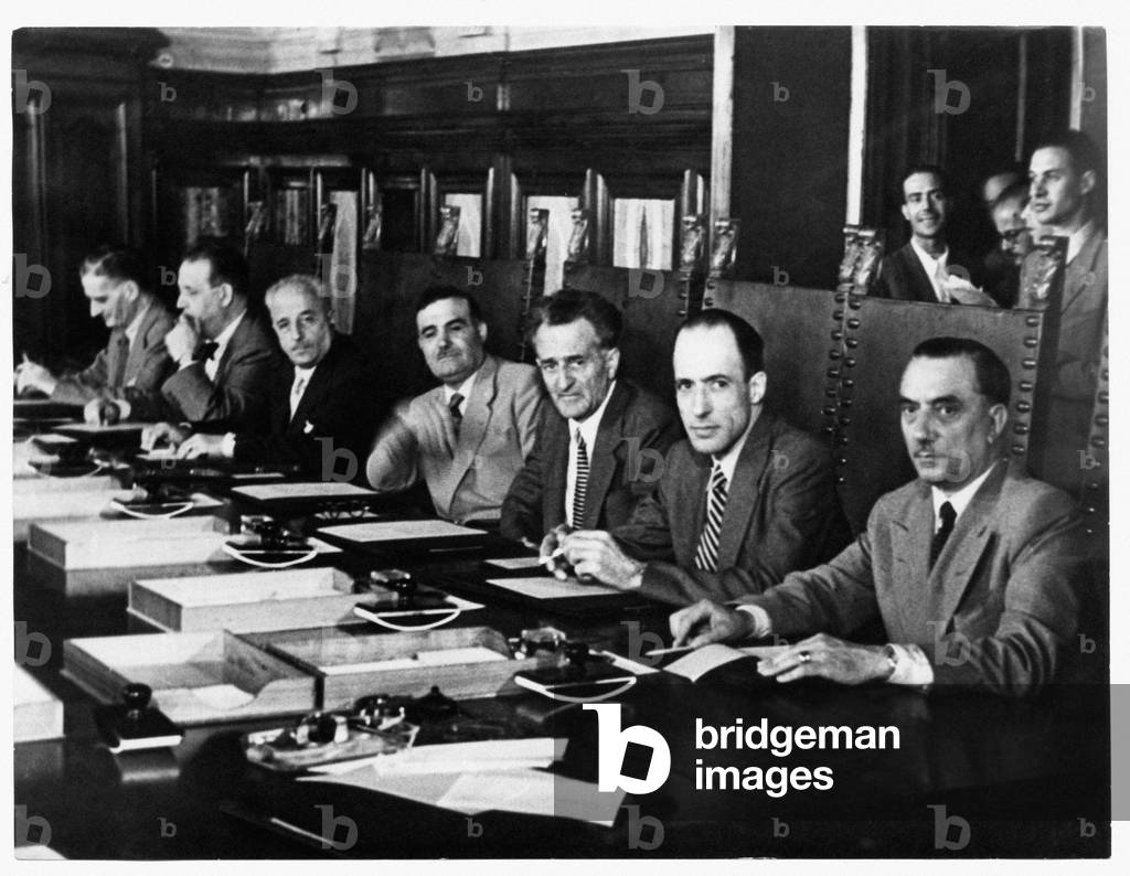 First Council of Ministers of the Government of Italian Republic, 1946 (b/w photo)