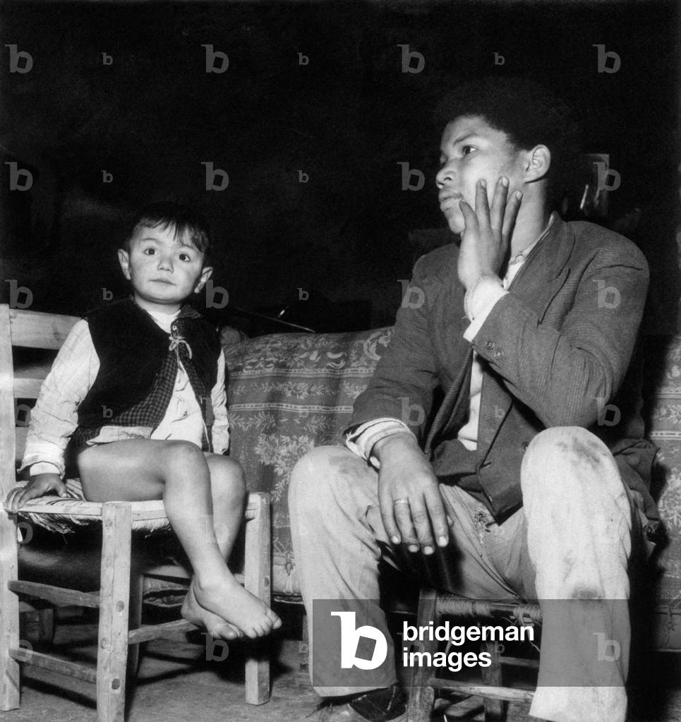 Tommaso Jannotta with his white-skinned little brother, Caserta, Italy