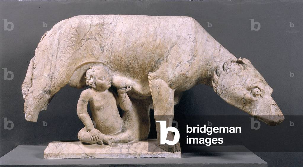 She-wolf suckling the twins, 13th century