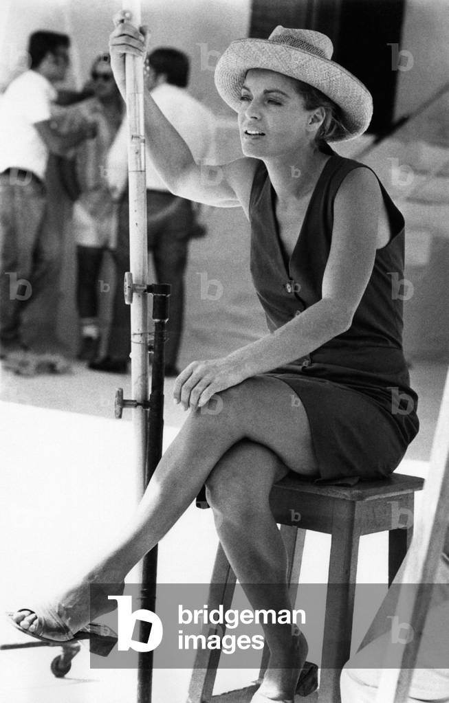 Romy Schneider on the set of the film 'La Califfa', Parma, Italy, 1970