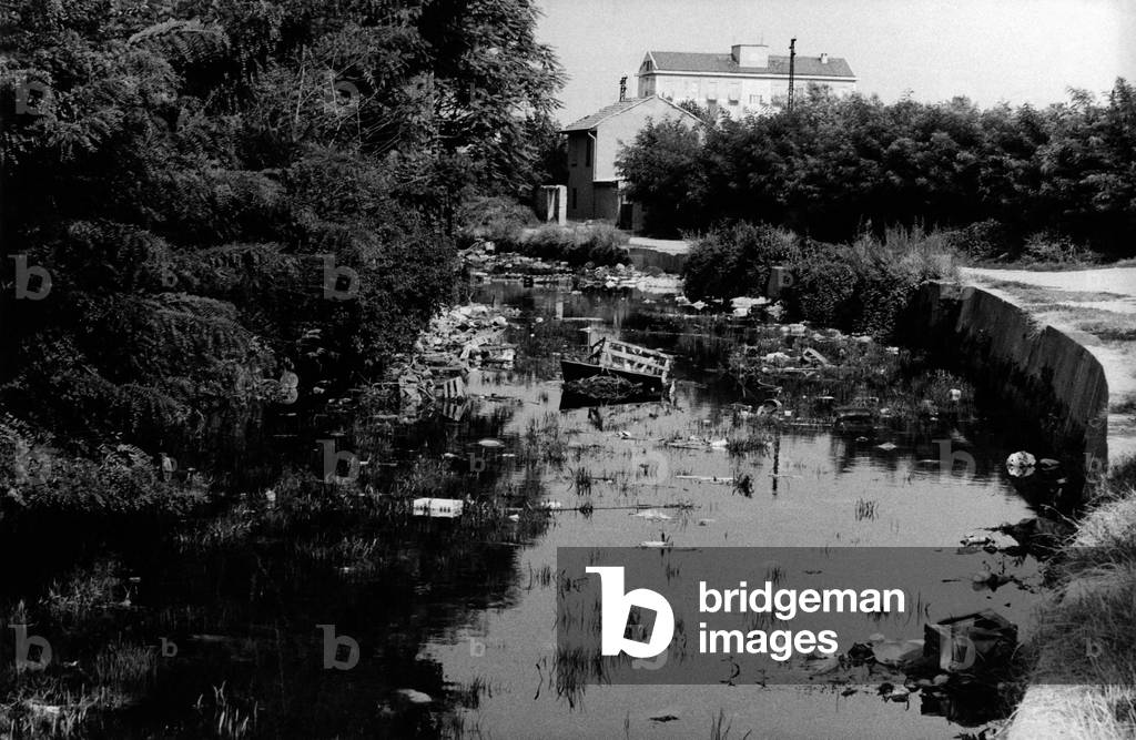 The Naviglio Martesana flooded by the garbage