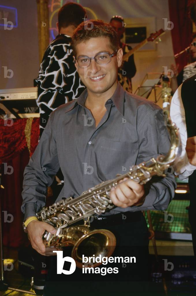 Enrico Papi presenting Sarabanda, Italy