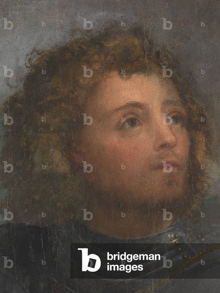 Virgin and Child in Glory, Saint George and Victor the Moor (Madonna con Bambino in gloria, San Giorgio e San Vittore), by Lorenzo Luzzo known as Morto da Feltre, 1510, 16th Century