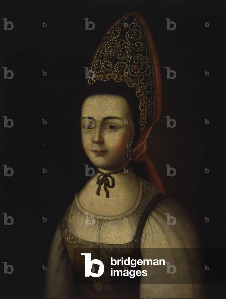 Peasant with Kokosnik, by Anonymous Painter, 1775-1799, 18th century, oil on canvas.