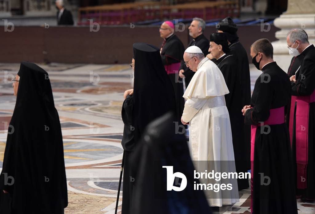 Moment of prayer by the Pope with Christian leaders for Lebanon, Vatican City, 2021 (photo)