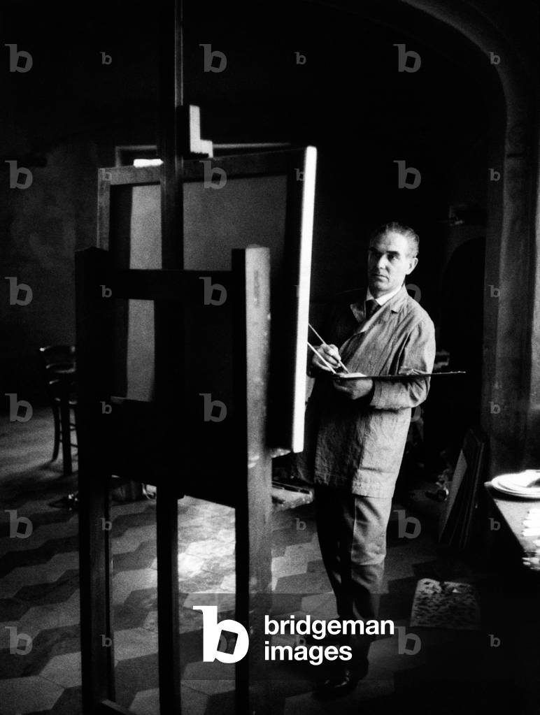 Sergio Bonfantini in his atelier, Novara, Italy, 1962
