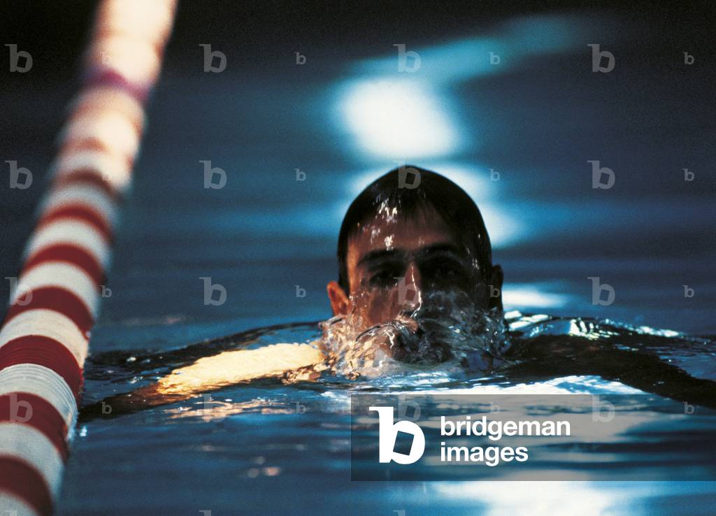 Giovanni Franceschi in the swimming pool, 1984 (photo)