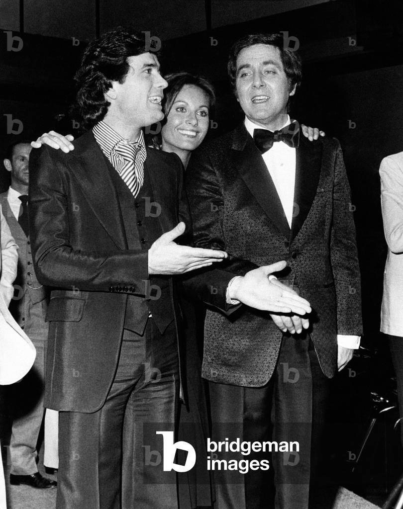 Corrado, Gabriella Farinon and Gianni Nazzaro during the TV show Un disco per l'estate