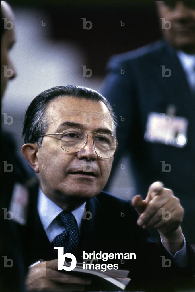 Giulio Andreotti at the 15th National Congress of the Italian Christian Democratic Party
