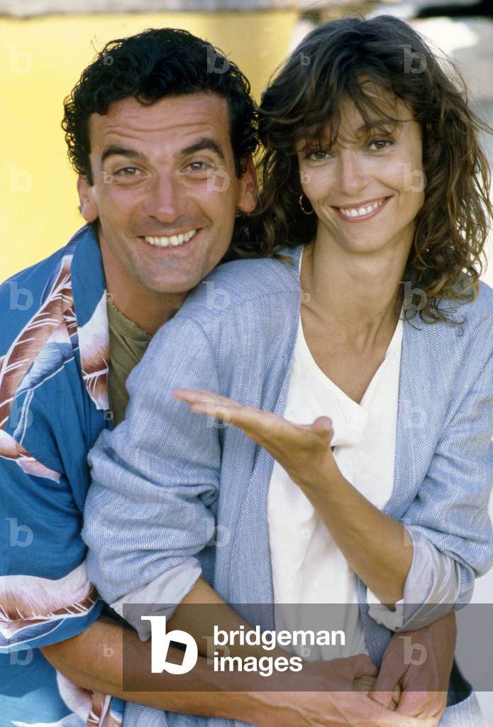 Massimo Troisi and Rachel Ward on the set of Hotel Colonial, Messico