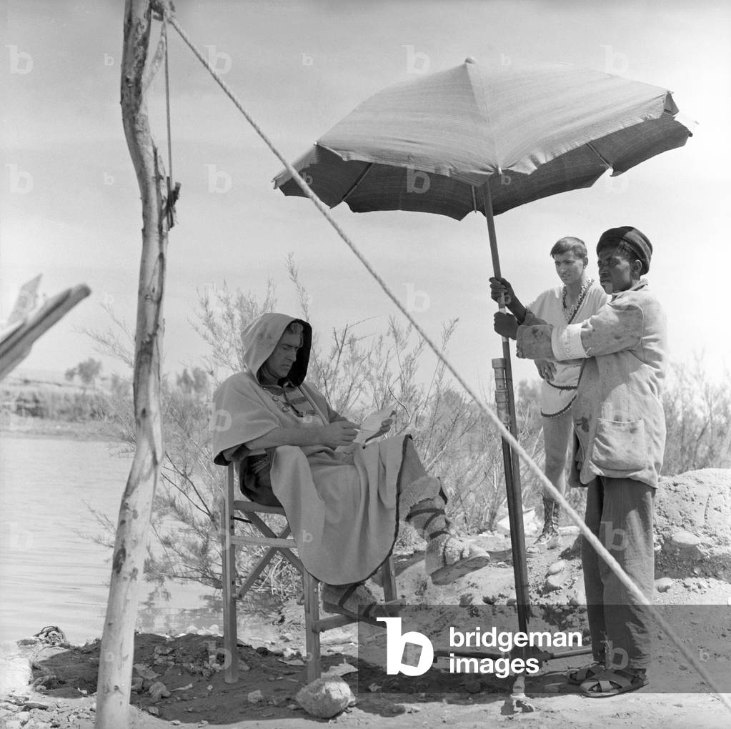 Stewart Granger in Sodom and Gomorrah, Italy, 1961 (b/w photo)